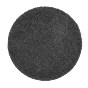 Ripley Shaggy Stain Resistant Round Charcoal Grey Rug - 100x100cm
