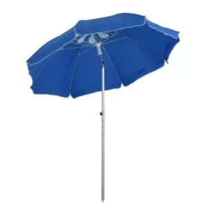 1.9m Beach Umbrella Outdoor Sun Shade w/ Angle Tilt Carry Bag Blue - Outsunny