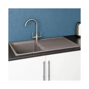 Elleci EGO400 Kitchen Sink Single Bowl Grey Granite Reversible Recessed - Grey - Reginox