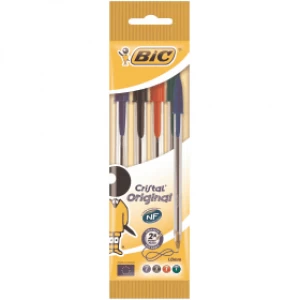 BIC Cristal Ballpoint Pen - Assorted Colours (4 Pack)
