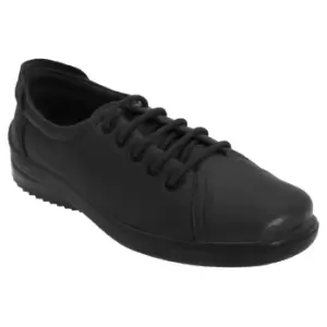 Mod Comfys Womens/Ladies 5 Eye Lace To Toe Softie Leather Leisure Shoes (4 UK) (Black)