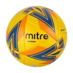 Mitre Ultimatch Match Ball Yellow/Royal/Orange/Black size 5