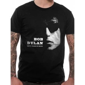 Bob Dylan - Fifty Years Mens Small T-Shirt - Black