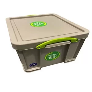 Really Useful Earth Box Heavy duty Grey 35L Plastic Stackable Storage box