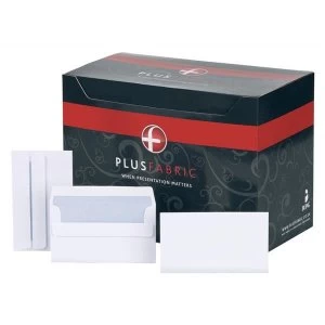 Plus Fabric Wallet Press Seal Envelopes 120gm2 6 14 89mm x 152mm White 1 x Pack of 500