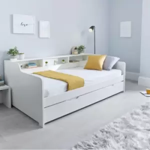 Tyler White 3ft Single Bed With Storage Shelf