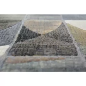 Homespace Direct - Rug Galleria Dark Curved 133x195cm Carpet Large Rugs - Multicoloured
