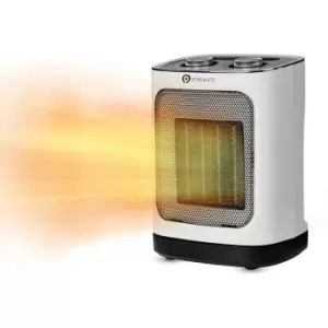 1800W Ceramic Tower Fan Heater with Automatic Oscillation - White - White