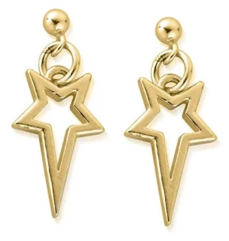 ChloBo North Star Drop Earrings 18ct Gold Plated GEST4004 Jewellery