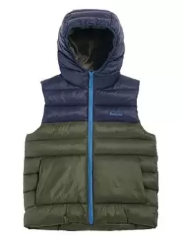 Barbour Boys Roker Gilet - Olive, Khaki, Size Age: 10-11 Years