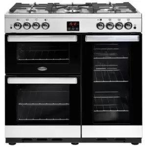 Belling 444411724 90cm Cookcentre X90G Double Oven Gas Cooker Stainless Steel