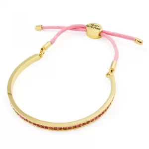 Ladies Juicy Couture Gold Plated Pave Cuff And Cord Bracelet