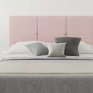 Aspire - Caine Upholstered Headboard, Pure Pastel Cotton, Tea Rose - Headboard 60cm Size Small Double (120x190)