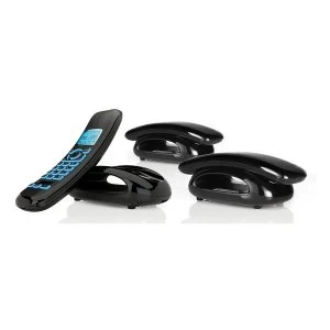 IDECT SOLOPLUSTRIO-CB Digital Cordless Phones with Answering Machine in Black