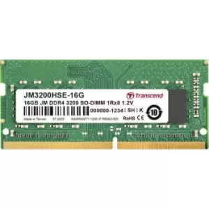 Transcend JetRAM Laptop RAM card DDR4 16GB 1 x 16GB 3200 MHz 260-pin SO-DIMM JM3200HSE-16G