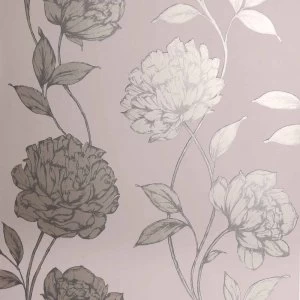Arthouse Opera Pretty Floral Metallic Blush Wallpaper Paper