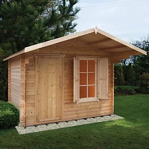 Shire Hopton Security Log Cabin with Shuttered Window 10 x 8 ft