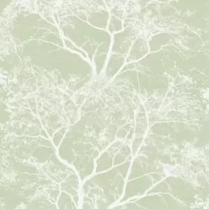 Whispering Trees Sparkle Forest Glitter Wallpaper - Green 65620 - Holden Decor