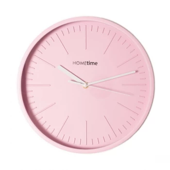HOMETIME Matt Pink Clock with 3D Baton Dial - 28cm