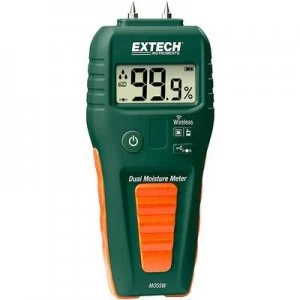 Extech MO55W Moisture meter Building moisture reading range 1.5 up to 33.0 vol% Wood moisture reading range 5 up to 50 vol%