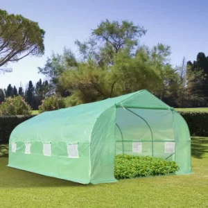Outsunny Large Walk-in Outdoor Garden Peak Top Greenhouse Polytunnel with Door and 8 Windows (6 x 3 x 2M)