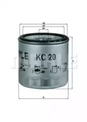 Fuel Filter KC20 77731052 by MAHLE Original