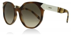 Prada PR11TS Sunglasses Striped Dark Brown USG3D0 55mm