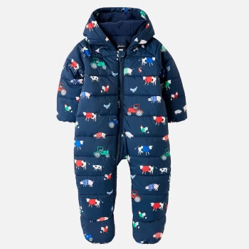 Joules Babys' Snuggle Animal Pramsuit - Navy - 12-18 months