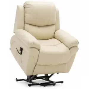 More4homes - madison cream dual rise leather recliner