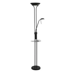 LED Mother And Child Floor Lamp, USB And Wireless Charging, Matt Black 3000K