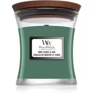Woodwick Mint Leaves & Oak scented candle 85 g