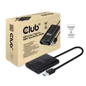 CLUB3D USB A to HDMI 2.0 Dual Monitor 4K 60Hz