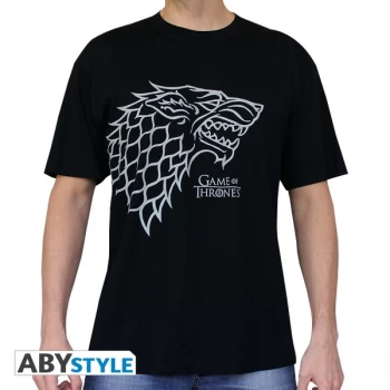 Game Of Thrones - Stark Mens Small T-Shirt - Black