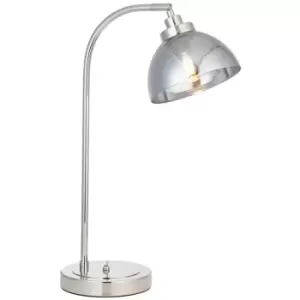 Endon Caspa Task Table Lamp, Bright Nickel Plate, Mirrored Glass
