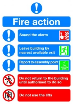 Signslab A5 Fire Action Symbolised