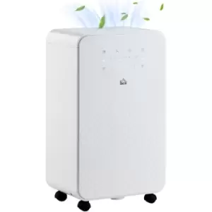 Homcom - 12L/Day Protable Quiet Air Dehumidifier with Purifier, Timer, 5 Modes - White