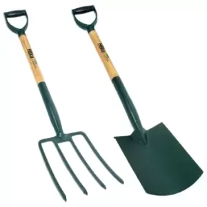 Hilka Tools Hilka 2 Piece Carbon Steel Digging Spade and Fork Set - wilko - Garden & Outdoor