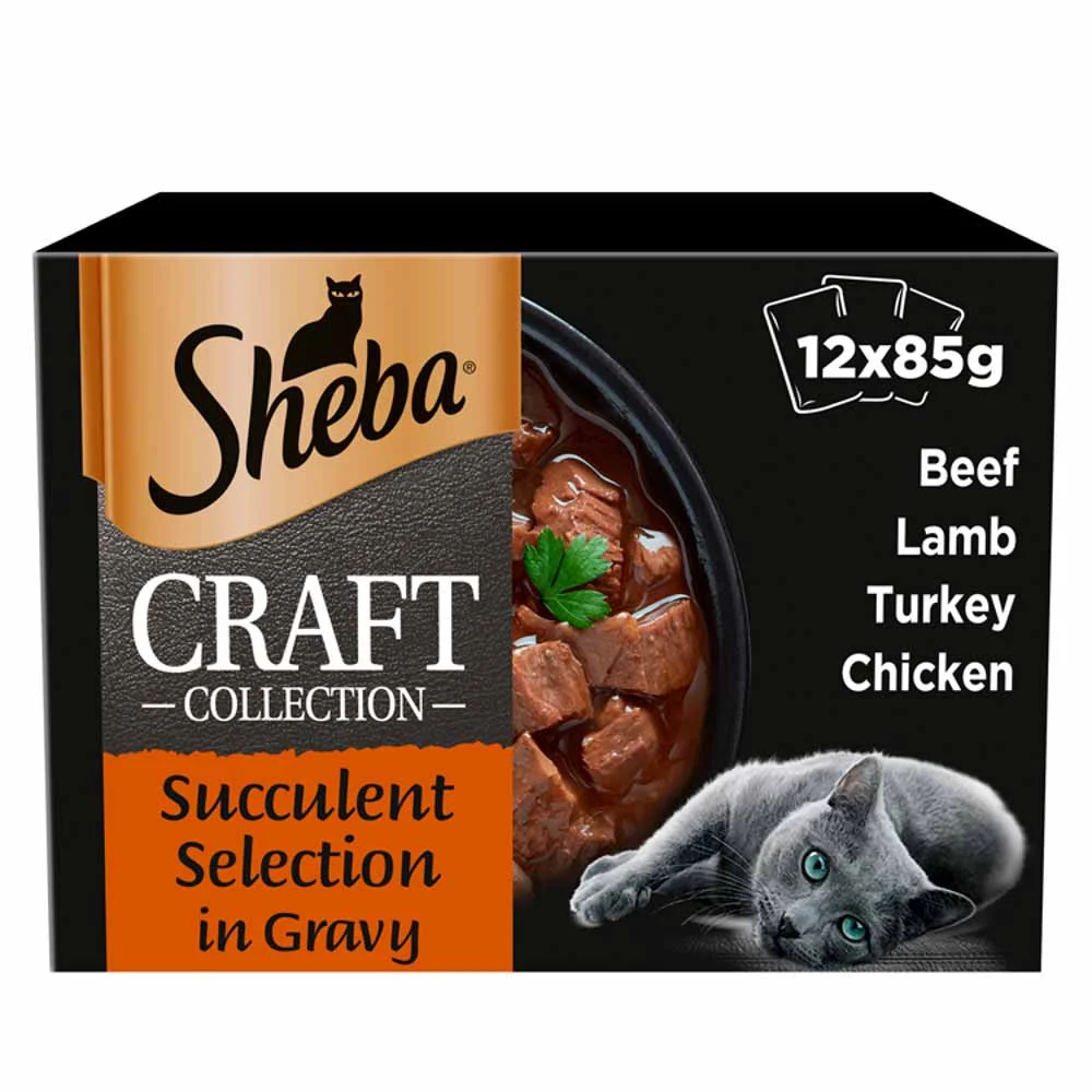 Sheba Craft Succulent Mixed Selection in Gravy Cat Food Pouches 12x85g