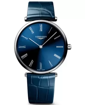 Longines La Grande Classique Quartz Blue Dial Leather Strap Womens Watch L4.866.4.94.2 L4.866.4.94.2