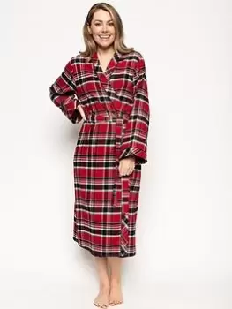 Cyberjammies Check Long Wrap - Red , Red, Size 14, Women
