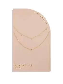Joma Jewellery STACKS OF STYLE CZ NECKLACE, Gold, Women