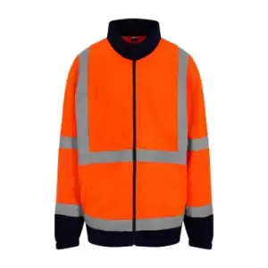 PRO RTX High Visibility Mens Full-Zip Fleece (3XL) (Orange/Navy)