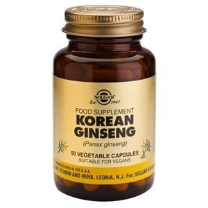 Solgar Korean Ginseng Vegetable Capsules 50 Veg Caps