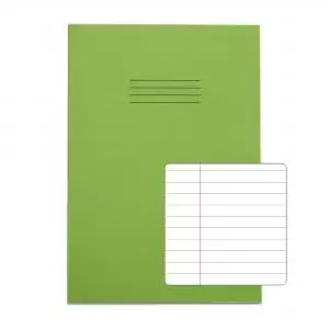 RHINO A4 Exercise Book 80 Pages 40 Leaf Light Green 8mm Lined with