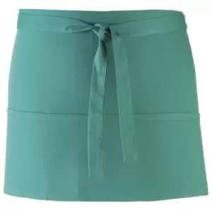 Premier Ladies 'colours' 3 Pocket Apron / Workwear (pack Of 2) (one Size, Emerald)