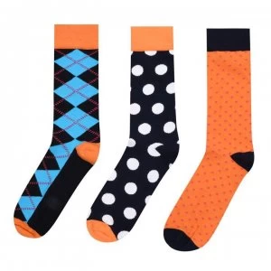 Happy Socks 3 Pack Polka Dot Socks - Blue/Orng 6001