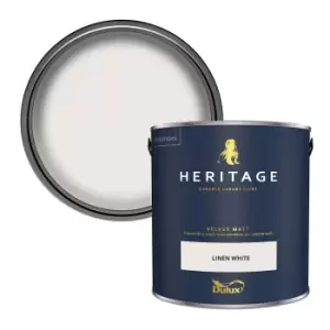 Dulux Heritage Velvet Matt Linen White Matt Emulsion Paint 2.5L