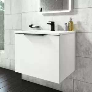 600mm White Wall Hung Vanity Unit with Basin - Sion