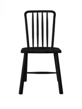 Hudson Living Pair Of Wycombe Solid Oak Dining Chairs - Black