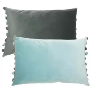 Malini Nappa Double Sided Cushion In Blue